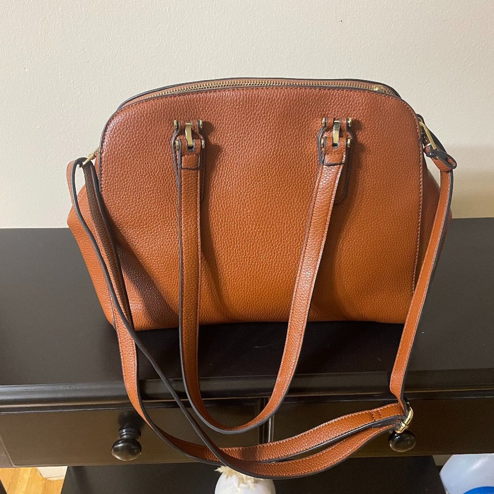 Naturalizer leather medium brown with gold trimming handbag